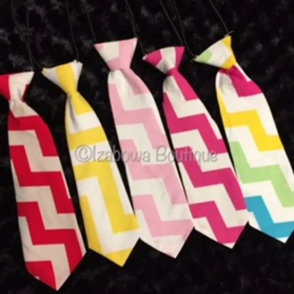 Multi Colored Chevron Print Cotton Tie T214 NWT Boutique